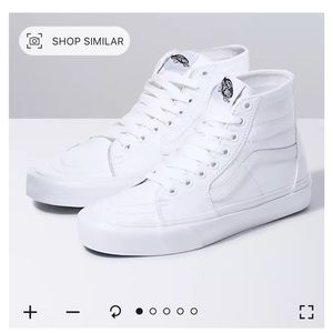 white vans high tops, worn twice